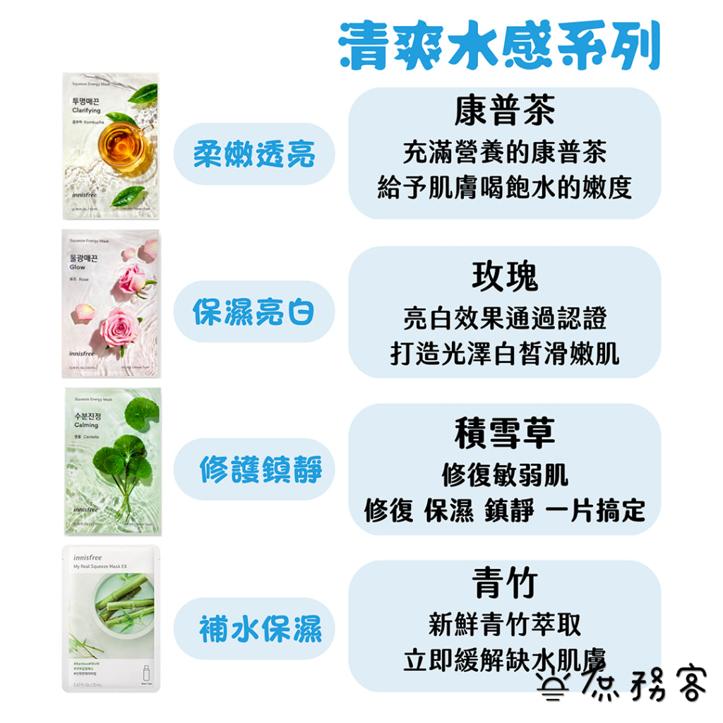 INNISFREE 面膜 my real squeeze mask 真萃鮮榨面膜 平價面膜 水果面膜 韓國
