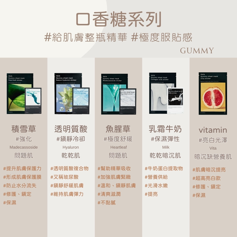 Abib 口香糖 PH值 面膜