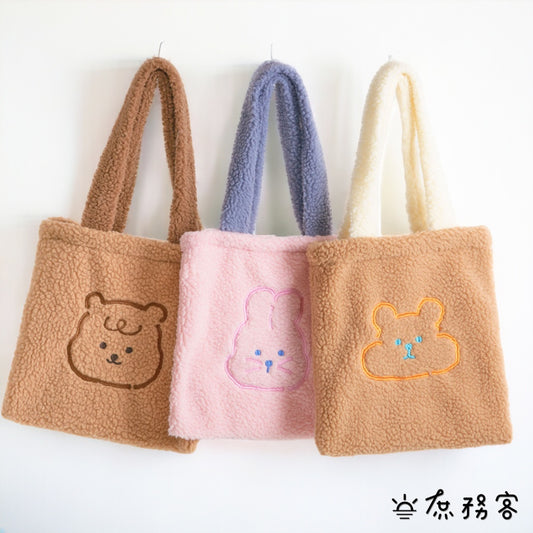 DAISO 韓國 大創 毛茸茸手袋 手提袋 大創手提袋 提袋 時尚手袋 送禮 韓國  庶務客