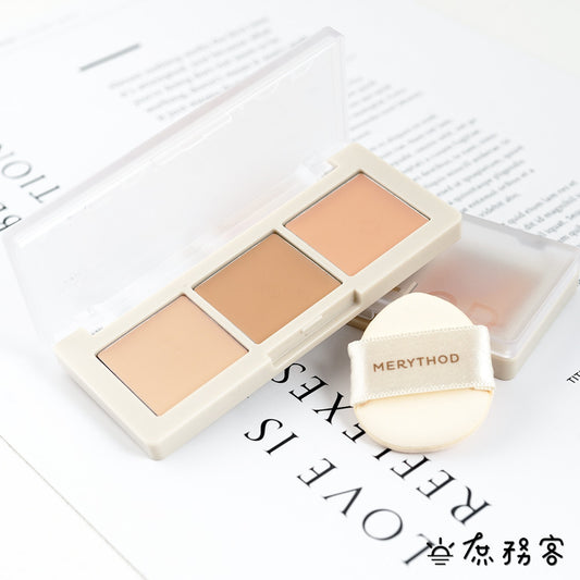 MERYTHOD 三色修容遮瑕盤 修容 遮瑕 鼻影 打亮 黑眼圈 瑕疵修容 韓國 庶務客