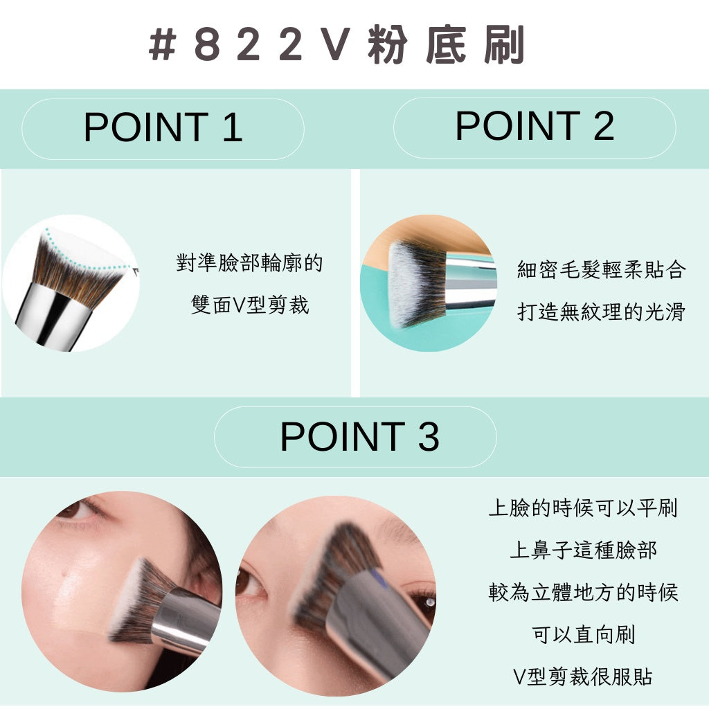 fillimilli 刷具 眼影刷 粉底刷 蜜粉刷 腮紅刷 V型粉底刷 眉刷 睫毛刷 822V 851 韓國 庶務客