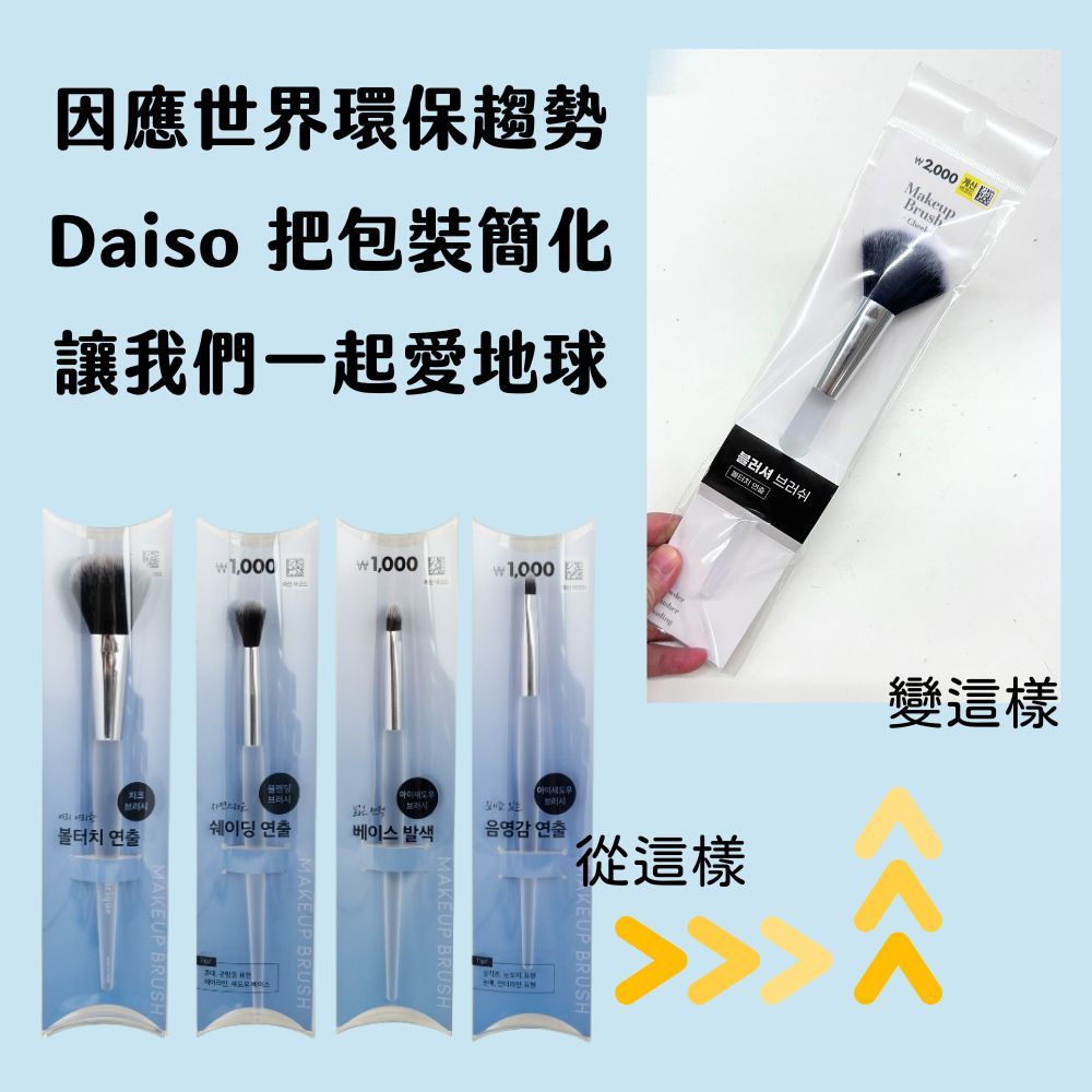 DAISO 韓國 大創 韓國大創 刷具 純素刷具 蜜粉刷 鼻影刷 鼻影 修容刷 眼影刷 韓國代購 韓國 庶務客