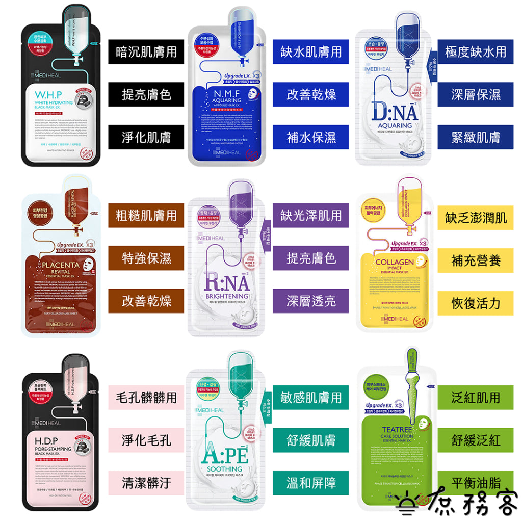 MEDIHEAL 美迪惠爾 可萊斯保濕補水面膜 可萊絲面膜 三倍補水面膜 NMF 韓國 庶務客