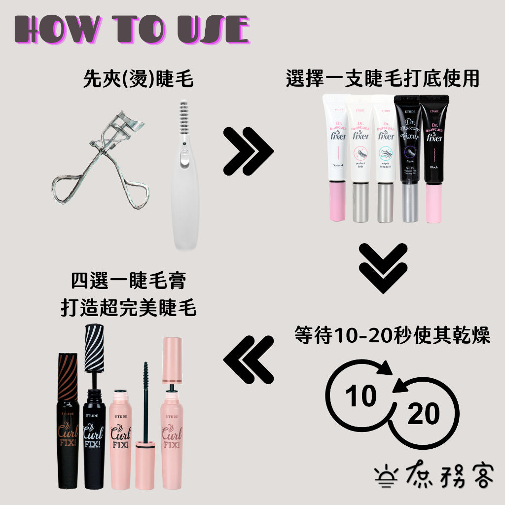 ETUDE HOUSE 眼采飛揚防水 定妝睫毛膏 Dr. Mascara Fixer coating 庶務客