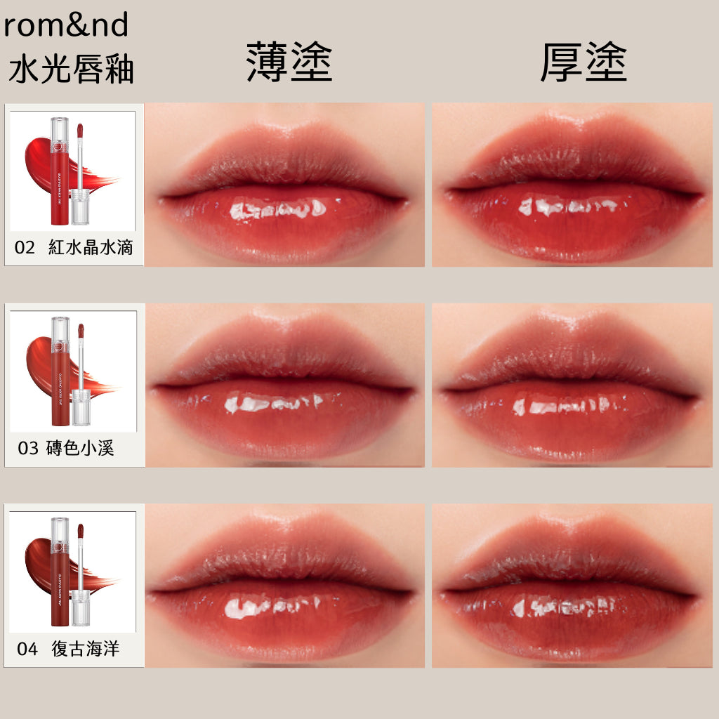 Rom&nd 唇釉 水色唇釉 唇蜜 romand 口紅 唇膏 唇彩 水光唇釉 玻璃光持久水光唇釉 庶務客