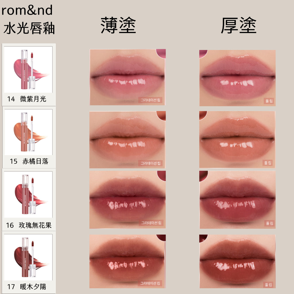 Rom&nd 唇釉 水色唇釉 唇蜜 romand 口紅 唇膏 唇彩 水光唇釉 玻璃光持久水光唇釉 庶務客